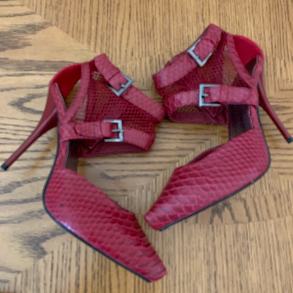 Red Snakeskin Heels